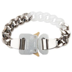 Metal And Nylon Chain Bracelet - Silver/Transparent