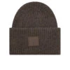 Acne Studios Face Logo Beanie - Grey/Brown -Fashion Clothing Store Acne Studios Face Logo Beanie Grey Brown C40135 GBR 11 08 22 Feature VR