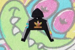 Adidas Originals X Jeremy Scott Women's Cropped Hoodie - Black -Fashion Clothing Store Adidas Originals x Jeremy Scott Womens Cropped Hoodie Black H53361 11 05 2021 01 c1d6b38c c395 4377 931e 26e00705625c