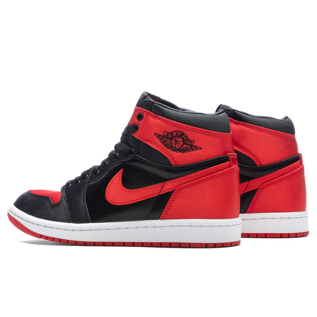Women's Air Jordan 1 Retro Hi OG 'Satin Bred' - Black/University Red/White 5 Women's Air Jordan 1 Retro Hi OG 'Satin Bred' - Black/University Red/White - Image 3