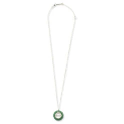 Ambush Carved Stones Charm Necklace - Green/Silver