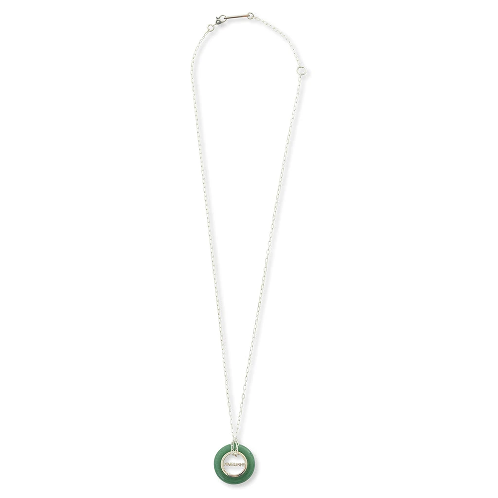 Ambush Carved Stones Charm Necklace - Green/Silver 3 Ambush Carved Stones Charm Necklace - Green/Silver