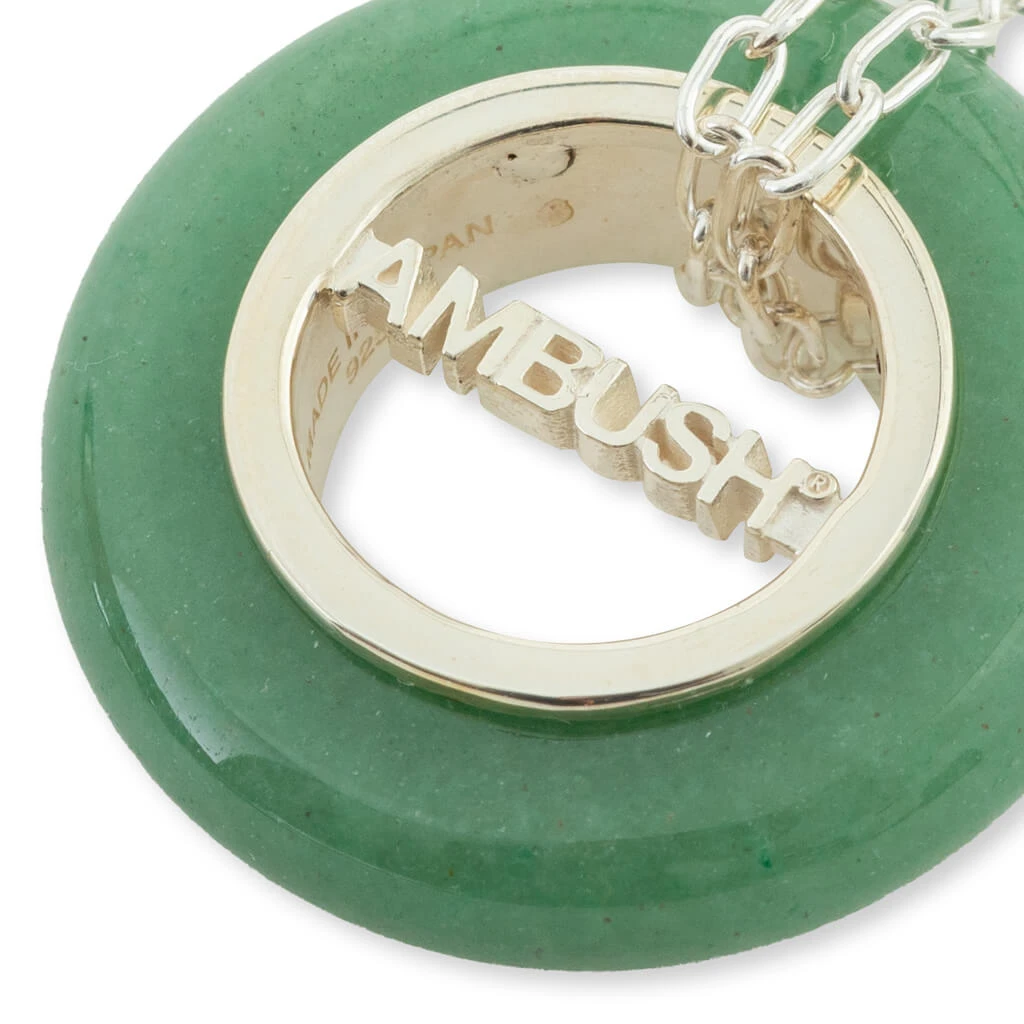 Ambush Carved Stones Charm Necklace - Green/Silver 4 Ambush Carved Stones Charm Necklace - Green/Silver - Image 2