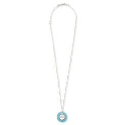 Ambush Carved Stones Charm Necklace - Light Blue/Silver