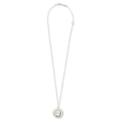 Ambush Carved Stones Charm Necklace - White/Silver
