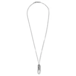 Ambush Feather Charm Necklace - Silver