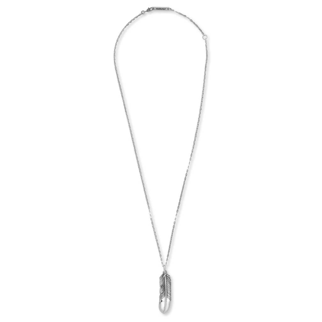 Ambush Feather Charm Necklace - Silver 3 Ambush Feather Charm Necklace - Silver