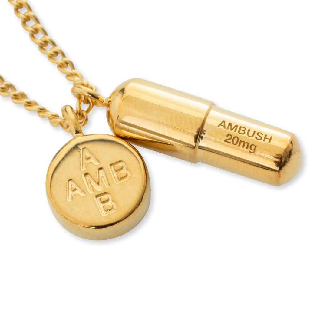 Ambush KK Pill Charm Necklace - Gold 4 Ambush KK Pill Charm Necklace - Gold - Image 2