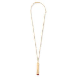 Ambush Pill Case Necklace Stone - Gold/Red