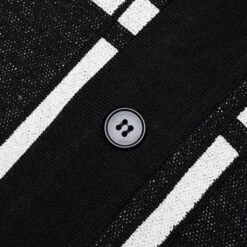 Awake Windowpane Short Sleeve Cardigan - Black/White 9 Awake Windowpane Short Sleeve Cardigan - Black/White -Fashion Clothing Store Awake Windowpane Short Sleeve Cardigan Black White AWK SP22 SW003 BLK 07 25 22 Feature NIKKA 3