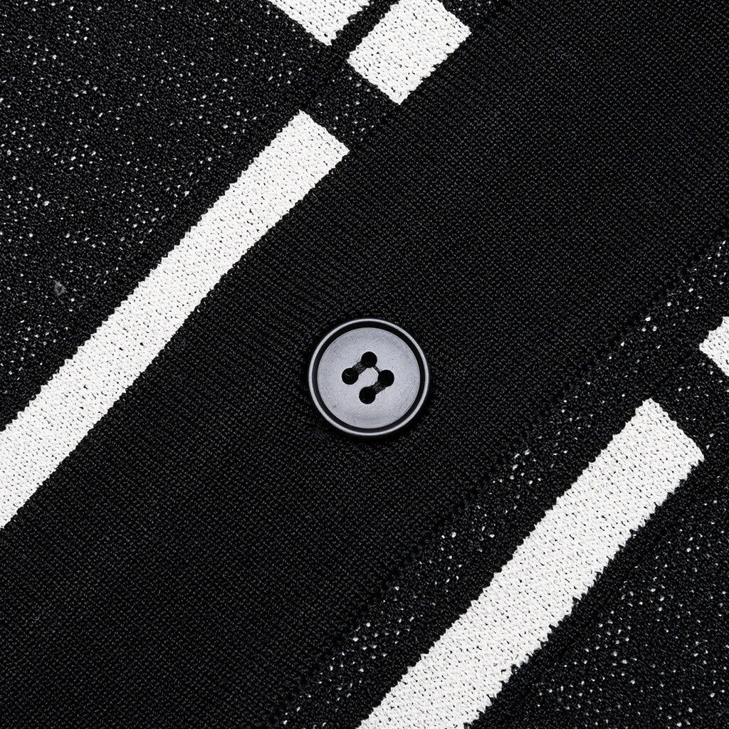 Awake Windowpane Short Sleeve Cardigan - Black/White 6 Awake Windowpane Short Sleeve Cardigan - Black/White - Image 4