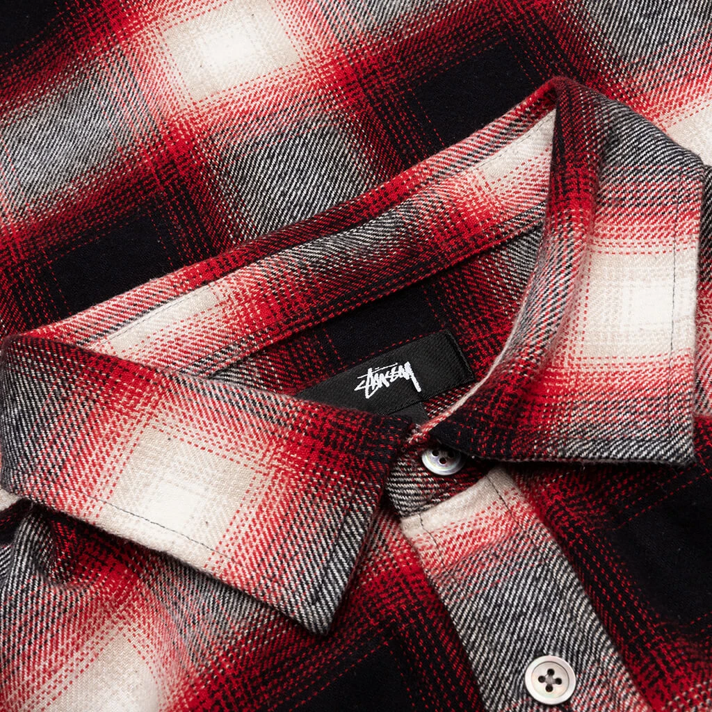 Stussy Bay Plaid Shirt - Red 5 Stussy Bay Plaid Shirt - Red - Image 3
