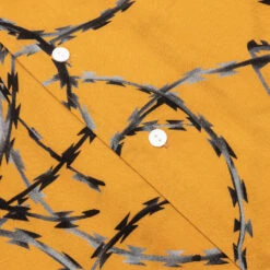 Razorwire Rayon Shirt - Orange -Fashion Clothing Store Brain Dead Razorwire Rayon Shirt Orange BDS21T04001853OR01 07 23 2021 01 2