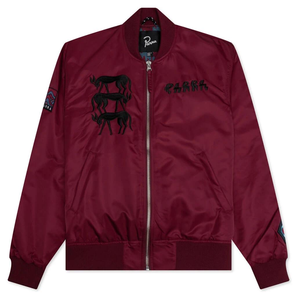 Stacked Pets Varsity Jacket - Deep Red 3 Stacked Pets Varsity Jacket - Deep Red