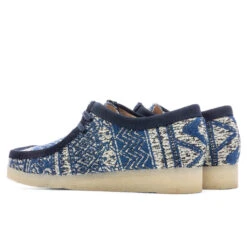 Clarks Wallabee - Blue Fabric -Fashion Clothing Store Clarks Wallabee Blue Fabric 26166649 11 04 22 S NF Feature 13