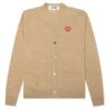 Comme Des Garcons PLAY X The Artist Invader Cardigan - Camel