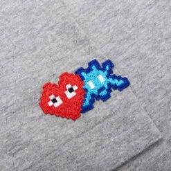 Comme Des Garcons PLAY X The Artist Invader Women's S/S Tee - Grey -Fashion Clothing Store Comme des Garcons PLAY x the Artist Invader Women s S S Tee Grey AZ T327 051 2 09 06 23 Feature KN 4