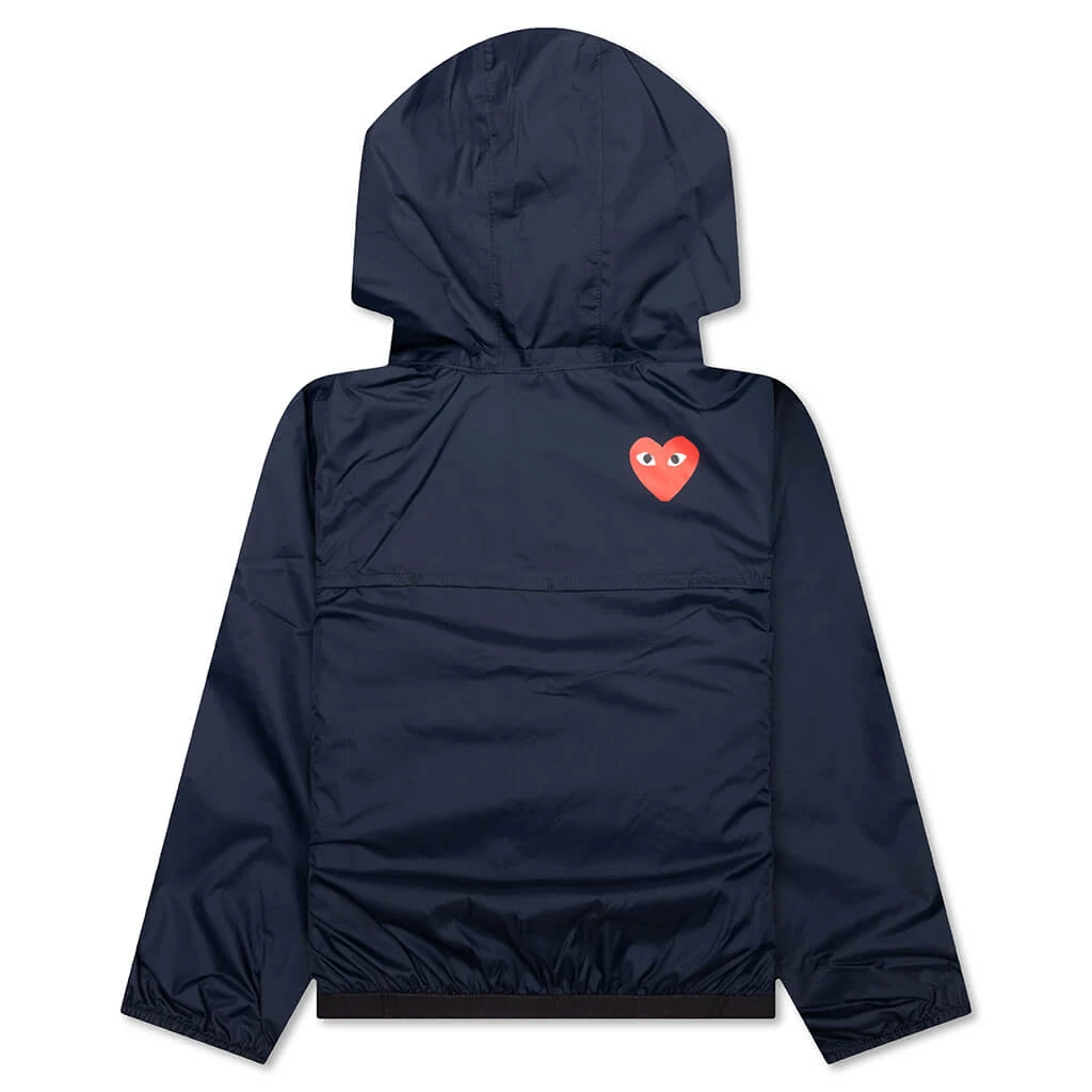Comme Des Garcons Play X K-Way Kids Full Zip Jacket - Navy 4 Comme Des Garcons Play X K-Way Kids Full Zip Jacket - Navy - Image 2