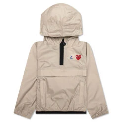 Comme Des Garcons Play X K-Way Kids Half Zip Jacket - Beige