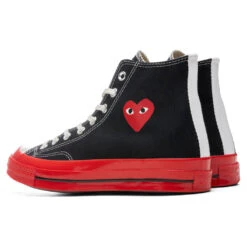Converse X Comme Des Garcons PLAY All Star Chuck '70 Hi Red Sole - Black 8 Converse X Comme Des Garcons PLAY All Star Chuck '70 Hi Red Sole - Black -Fashion Clothing Store Converse x Comme Des Garcons PLAY All Star Chuck 70 Hi Red Sole Black A01793C 06 02 22 Feature JORDAN 3