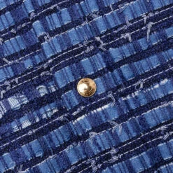 Denim Ribbon Tweed Oversized Shirt Jacket - Medium Blue -Fashion Clothing Store Denim Ribbon Tweed Oversized Shirt Jacket Medium Blue MJO165A F0294 460 09 13 23 Feature VR 5