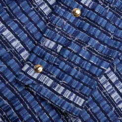 Denim Ribbon Tweed Oversized Shirt Jacket - Medium Blue -Fashion Clothing Store Denim Ribbon Tweed Oversized Shirt Jacket Medium Blue MJO165A F0294 460 09 13 23 Feature VR 7