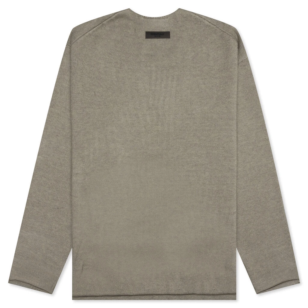 Essentials Raw Edge Sweater - Dark Oatmeal 4 Essentials Raw Edge Sweater - Dark Oatmeal - Image 2