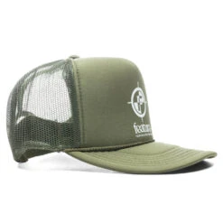 Crosshair Trucker Hat - Olive Green -Fashion Clothing Store Feature Crosshair Trucker Hat Olive Green FEA112521X02 04 13 22 Feature 4