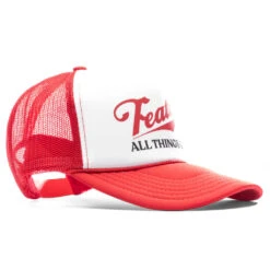 Draft Trucker Hat - Red/White -Fashion Clothing Store Feature Draft Trucker Hat Red White FEAT032923X13 06 09 23 Feature JP 4