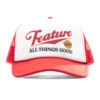 Draft Trucker Hat - Red/White -Fashion Clothing Store Feature Draft Trucker Hat Red White FEAT032923X13 06 09 23 Feature JP MG