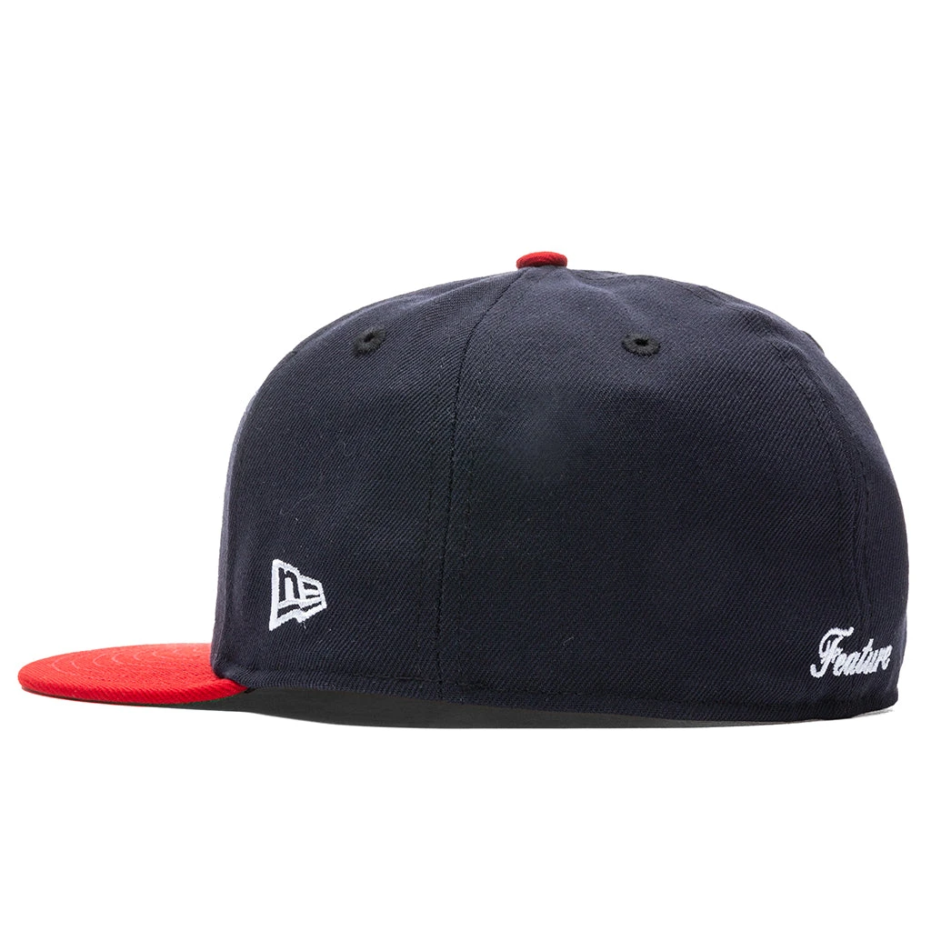 Feature X New Era OE Fitted Cap - Navy/Red 6 Feature X New Era OE Fitted Cap - Navy/Red - Image 4