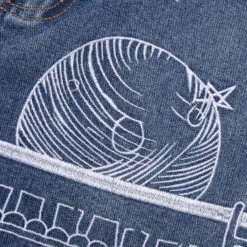 Fire Escape Embroidered Jeans - Blue -Fashion Clothing Store Fire Escape Embroidered Jeans Blue AW23 PT 3 08 17 23 Feature VR 8