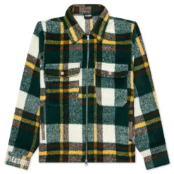 Pleasures Folklore Plaid Work Jacket - Green