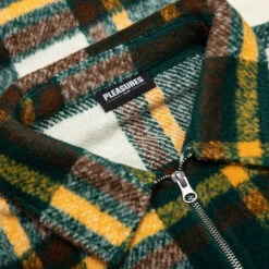 Pleasures Folklore Plaid Work Jacket - Green 10 Pleasures Folklore Plaid Work Jacket - Green -Fashion Clothing Store Folklore Plaid Work Jacket Green P23F003 GREEN 09 28 23 Feature KN 6