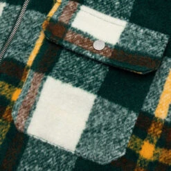 Pleasures Folklore Plaid Work Jacket - Green 11 Pleasures Folklore Plaid Work Jacket - Green -Fashion Clothing Store Folklore Plaid Work Jacket Green P23F003 GREEN 09 28 23 Feature KN 7