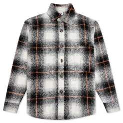 Heavy Oversized Flannel - Black/Orange