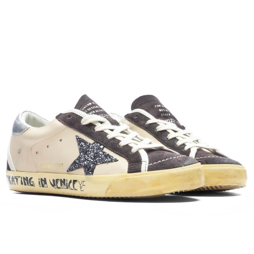 Golden Goose Women's Superstar Glitter Star - Beige/Dark Grey/Grey 4 Golden Goose Women's Superstar Glitter Star - Beige/Dark Grey/Grey - Image 2