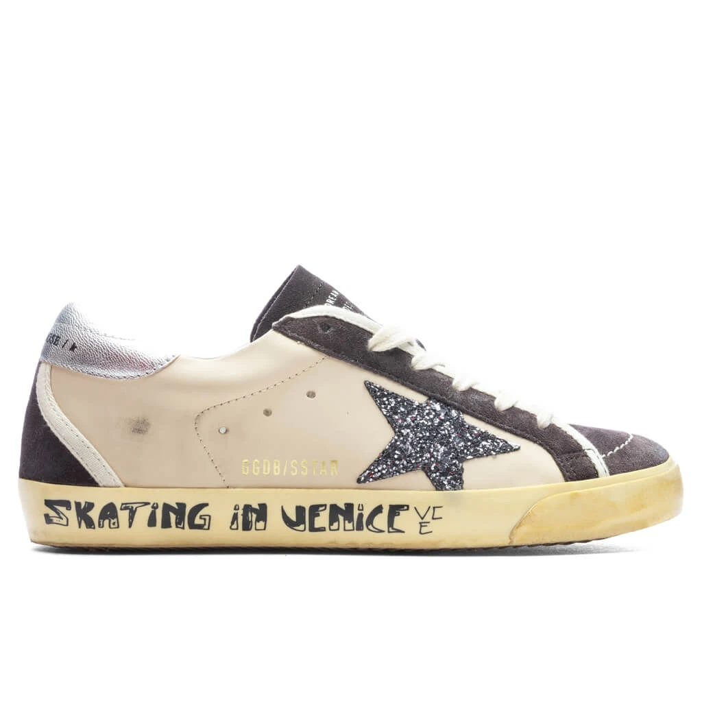 Golden Goose Women's Superstar Glitter Star - Beige/Dark Grey/Grey 3 Golden Goose Women's Superstar Glitter Star - Beige/Dark Grey/Grey