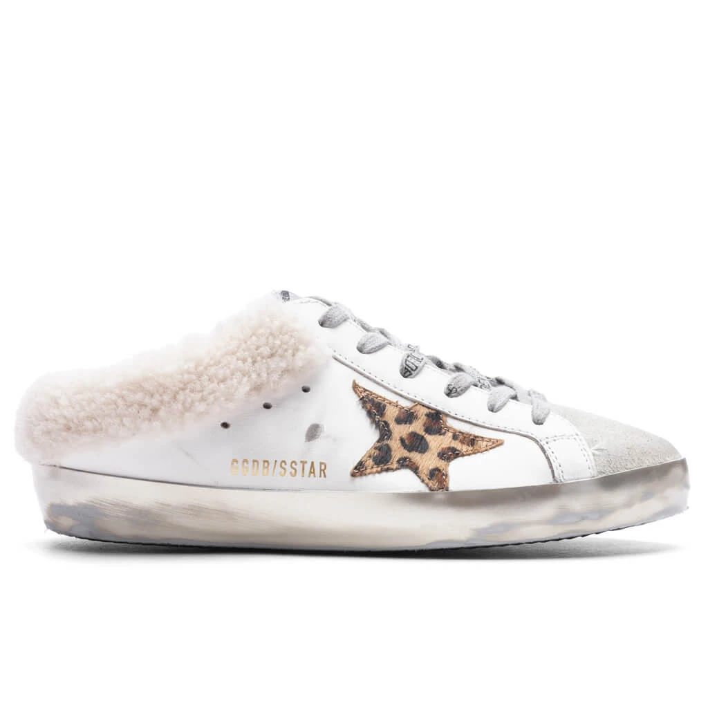 Golden Goose Women's Sabot Suede Toe - White/Beige/Brown Leopard 3 Golden Goose Women's Sabot Suede Toe - White/Beige/Brown Leopard