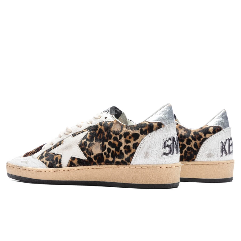 Golden Goose Women's Sneakers Leather Nappa Ball Star - Beige Brown Leo/White/Silver 5 Golden Goose Women's Sneakers Leather Nappa Ball Star - Beige Brown Leo/White/Silver - Image 3