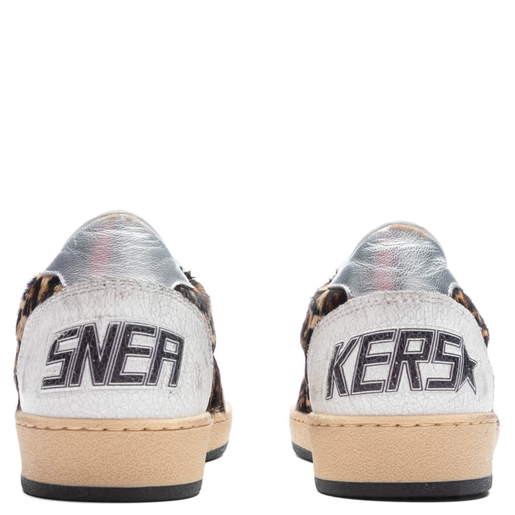 Golden Goose Women's Sneakers Leather Nappa Ball Star - Beige Brown Leo/White/Silver 6 Golden Goose Women's Sneakers Leather Nappa Ball Star - Beige Brown Leo/White/Silver - Image 4
