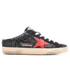 Golden Goose Women's Sneakers Leather Sabot Super Star - Black/Coral Red
