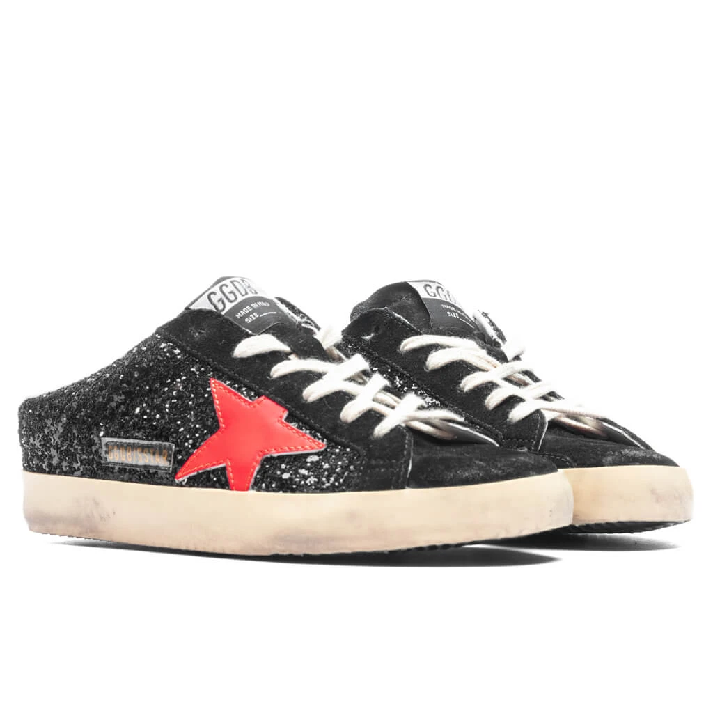 Golden Goose Women's Sneakers Leather Sabot Super Star - Black/Coral Red 4 Golden Goose Women's Sneakers Leather Sabot Super Star - Black/Coral Red - Image 2