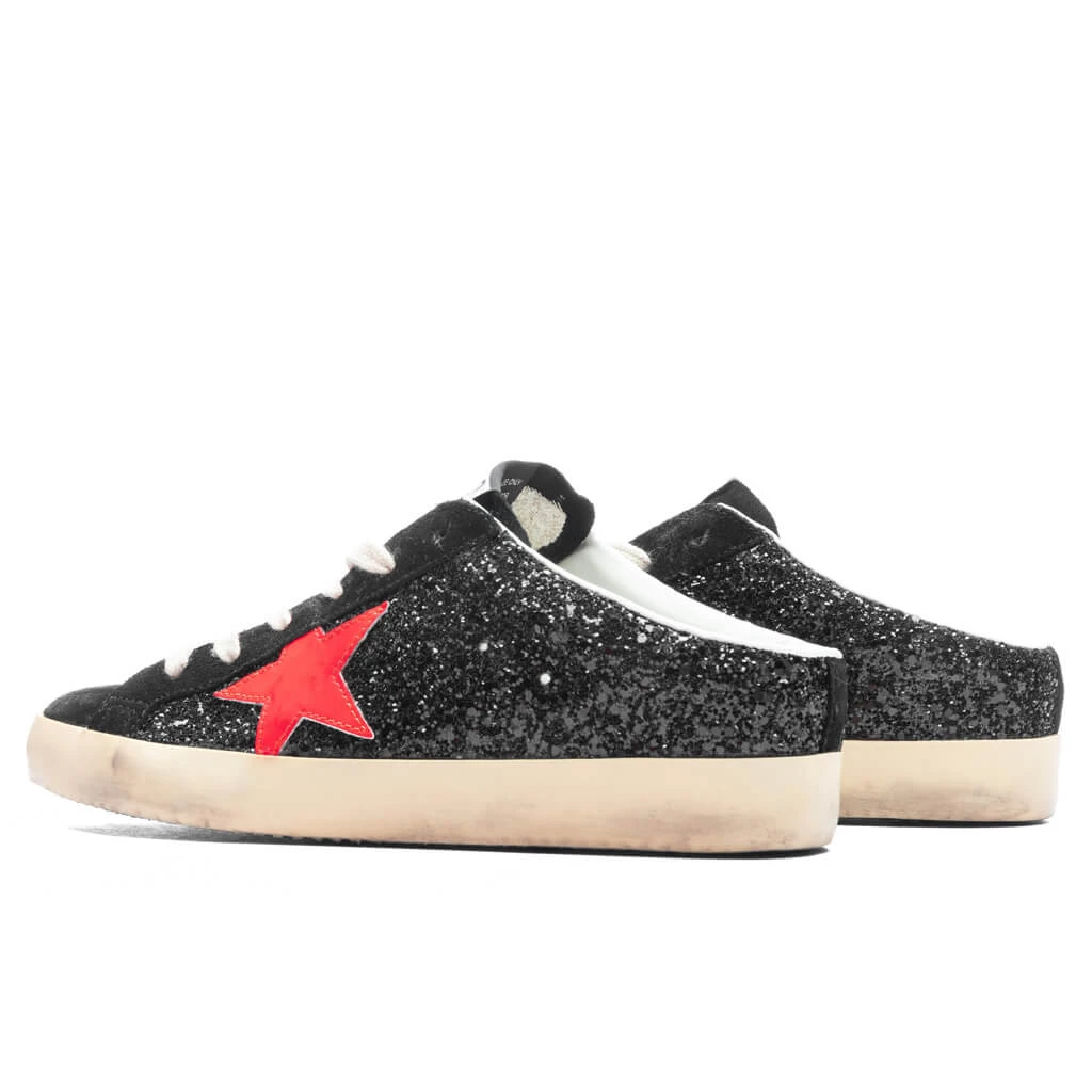 Golden Goose Women's Sneakers Leather Sabot Super Star - Black/Coral Red 5 Golden Goose Women's Sneakers Leather Sabot Super Star - Black/Coral Red - Image 3