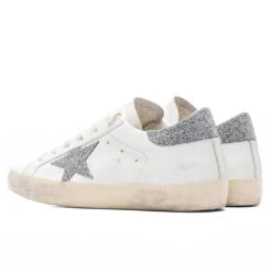 Golden Goose Women's Super-Star Sneakers - White/Silver 8 Golden Goose Women's Super-Star Sneakers - White/Silver -Fashion Clothing Store Golden Goose Women s Super Star Sneakers White Silver GWF00101.F003354.80185 10 08 22 Feature JM 3