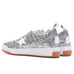 Golden Goose Women's Yeah Glitter - Silver/White -Fashion Clothing Store Golden Goose Women s Yeah Glitter Silver White GWF00130.F002684.70137 12 28 22 Feature VR 7