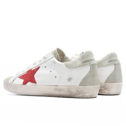 Golden Goose Women's Super-Star Spur And Heel Sneakers - White/Ice/Red -Fashion Clothing Store Golden Goose Womens Super Star Spur and Heel Sneakers White Ice Red GWF00102.F002576.10218 12 16 22 S NF Feature 19