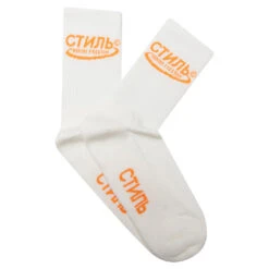 CTNMB Halo Long Socks - White/Orange