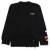 Shredded Knit Crewneck - Black/White -Fashion Clothing Store Heron Preston Shredded Knit Crewneck Black White HMHE011F22KNI0011001 12 14 22 Feature VR JP