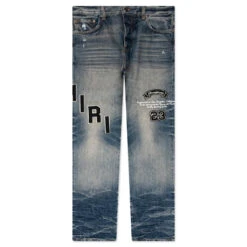 Amiri Hockey Logo Straight Jean - Vintage Logo